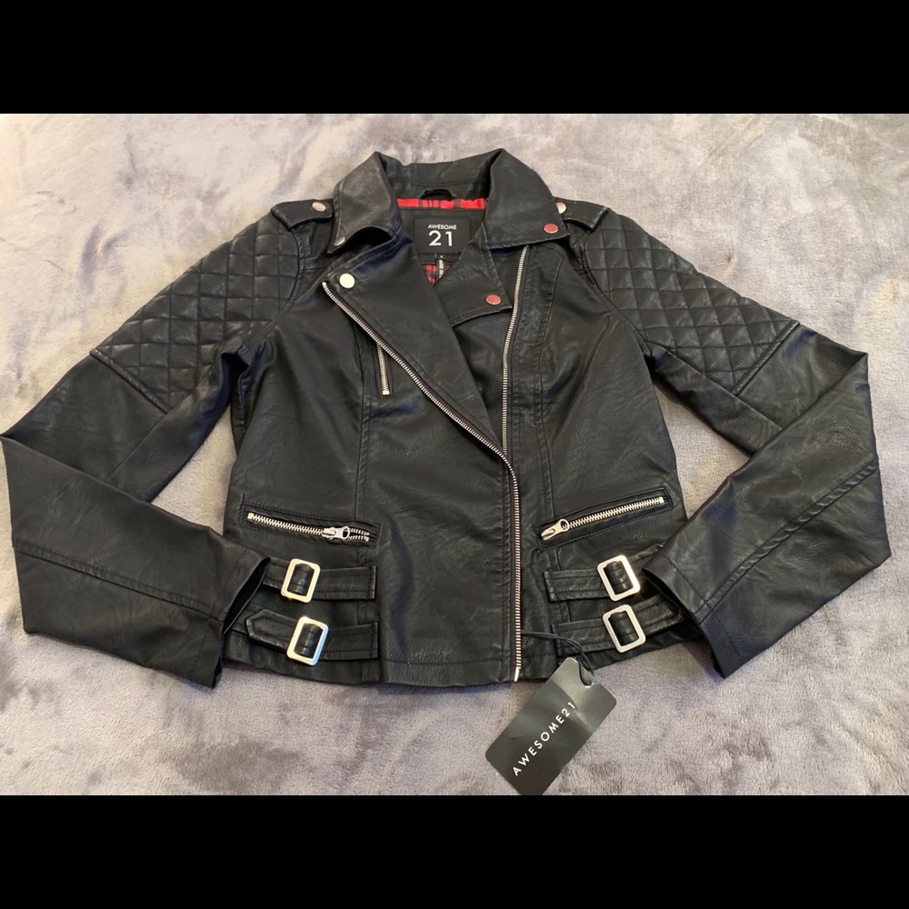 Black leather jacket